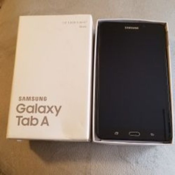 SAMSUNG Galaxy Tab A 7.0 (Black) with Red Case and Screen Protector - Picture 1 of 5